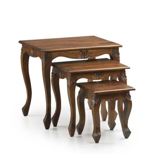Lot de 3 Tables Basses en Acajou Vintage