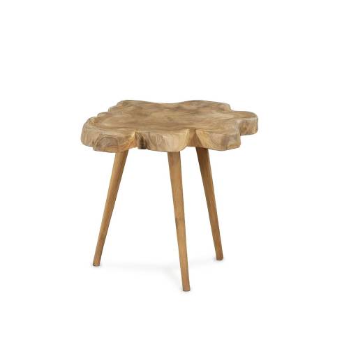 TABLE D’APPOINT EN TECK TRONC IRRÉGULIER ‘B’