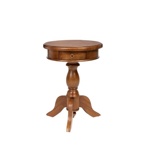 TABLE D’APPOINT RONDE NEWPORT 2 TIROIRS