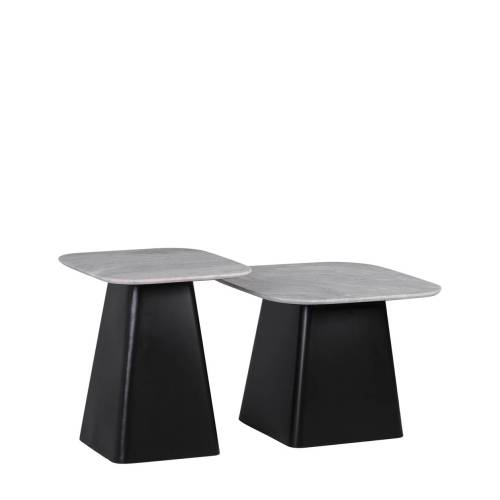 BOUT DE CANAPÉ MARBRE NOIR S/2