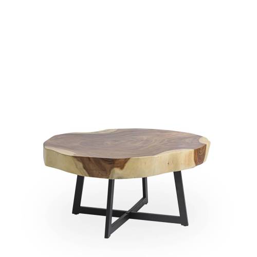 TABLE BASSE SUAR PIEDS FER CROIX