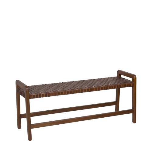 BANC MANHATTAN EN TECK ET CUIR