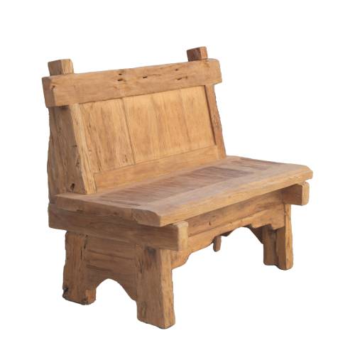 BANC RUSTIQUE MERIDA EN TECK RECYCLÉ