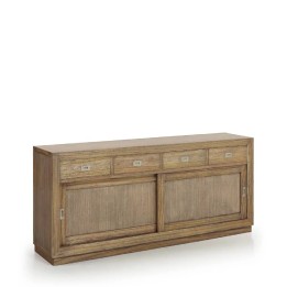 Buffet en bois contemporain à 2 portes et 4 tiroirs