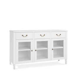 Buffet en bois contemporain 3 tiroirs 3 portes