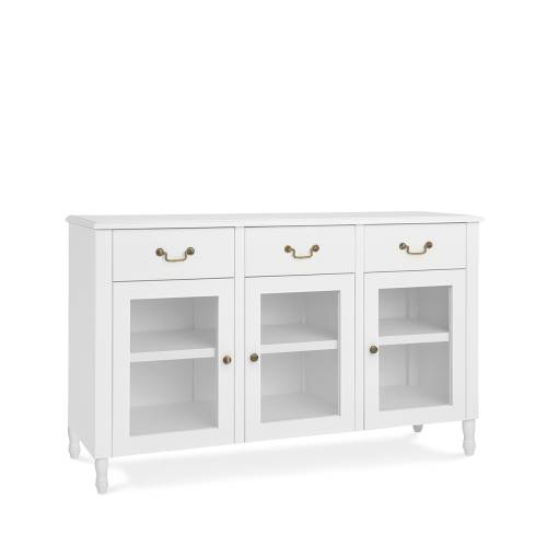 BUFFET MONTREAL BLANC 3 TIROIRS 3 PORTES