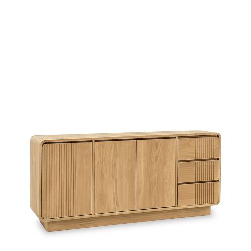 BUFFET EYRE EN TECK 3 TIROIRS 3 PORTES