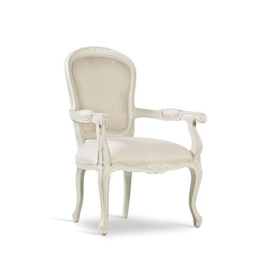 FAUTEUIL TISSU LOUIS VINTAGE BLANC