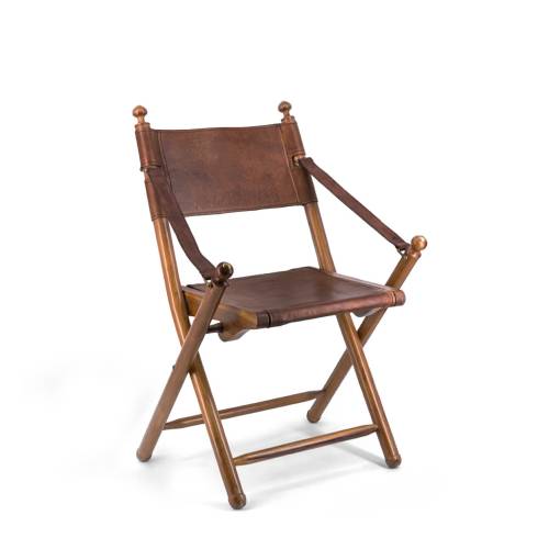 CHAISE PLIANTE TARLTON EN BOIS ET CUIR