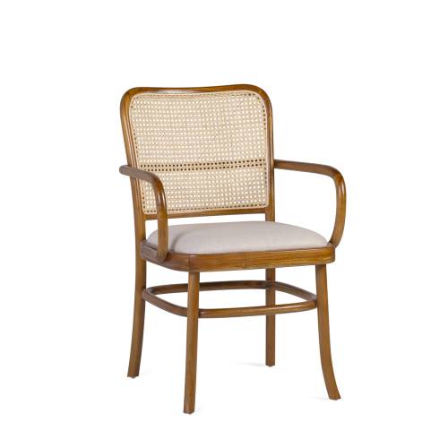 FAUTEUIL EN TECK TAPPISSÉE