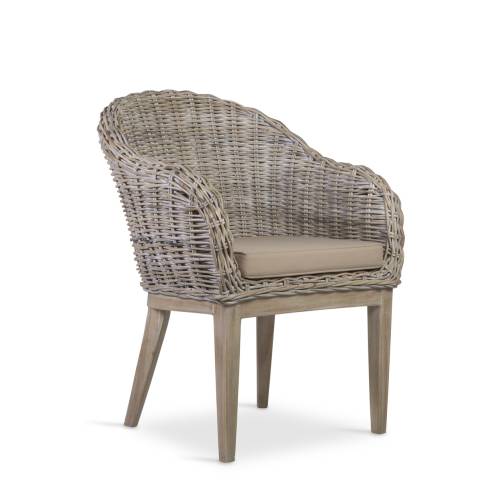 FAUTEUIL RATTAN BLANCHI AVEC ANNEAU