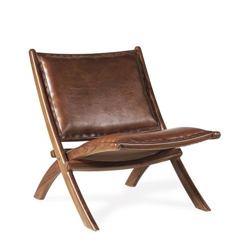 FAUTEUIL BAS PLIANT CUIR