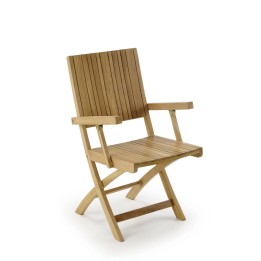FAUTEUIL JARDIN EN TECK AVEC LATTES IRRÉGULIÈRES