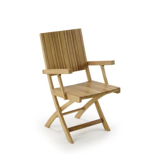 FAUTEUIL JARDIN EN TECK LATTES IRRÉGULIÈRES