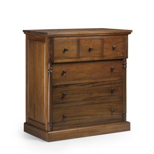 COMMODE VINTAGE COLONNES CISELÉES 6 TIROIRS