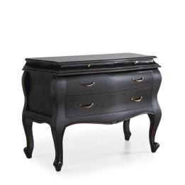Commode vintage noire 4 tiroirs en bois Cette commode vintage est u...