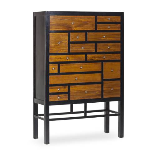 COMMODE 18 TIROIRS NOIR