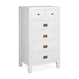 Commode en bois contemporaine avec 6 tiroirs étroits.