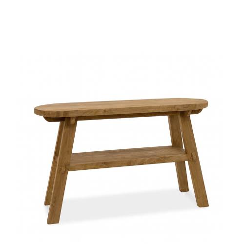 CONSOLE FEROE EN TECK OVALE
