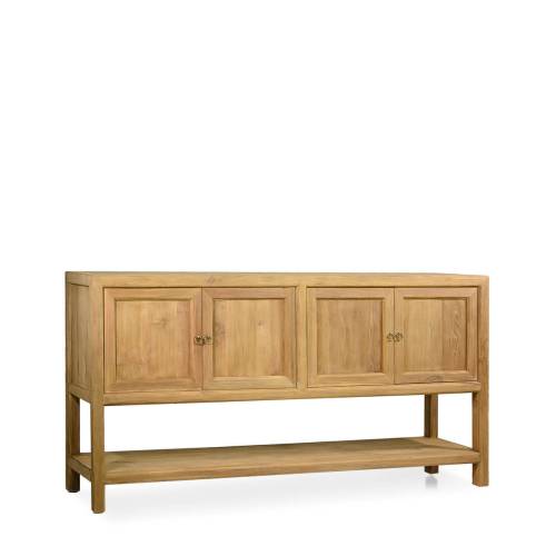 BUFFET MERIDA EN TECK 4 PORTES 1 ÉTAGÈRE