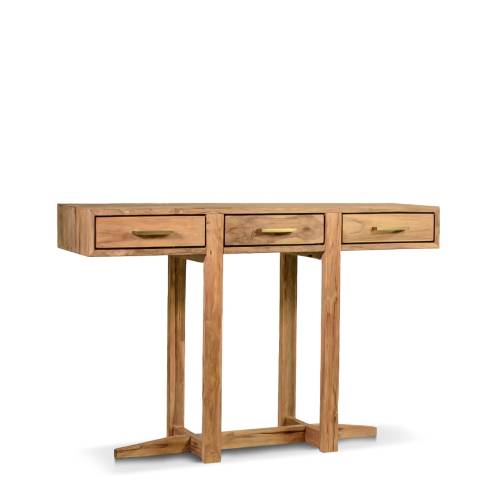 CONSOLE ORLANDO EN TECK 3 TIROIRS