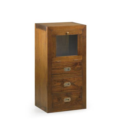MEUBLE D’APPOINT COMBI AVEC 3 TIROIRS ET 1 PORTE ABATTANTE