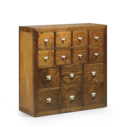 Commode Combi en Bois Massif avec 14 Tiroirs
