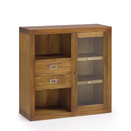 Vitrine Combi Bois Massif pour Salon