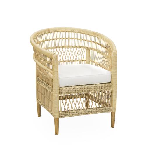 FAUTEUIL EN ROTIN NATUREL AVEC COUSSIN