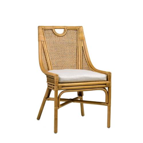CHAISE BISTRO EN ROTIN AVEC COUSSIN
