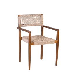 Fauteuil en Teck Corde Tressée pour Jardin Contemporain