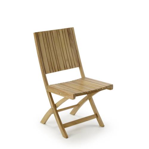 CHAISE JARDIN EN TECK LATTES IRRÉGULIÈRES