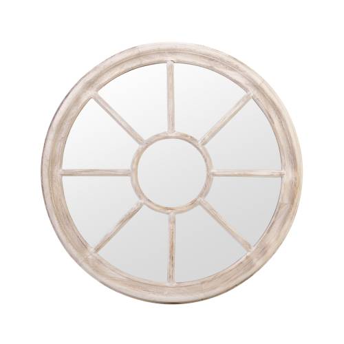 MIROIR ROUE DAKOTA NATURAL BLANCHIE