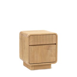 Table de chevet Eyre en teck avec 1 tiroir et 1 porte gauche