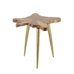 Table Racine en Bois avec Jambes Dorées pour Chambre