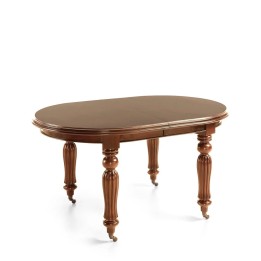 Table à Roulettes Ovale Vintage Victorian en Bois pour Salle à Manger