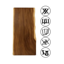 Plateau table massive en Suar - Bois massif - Signature contemporaine