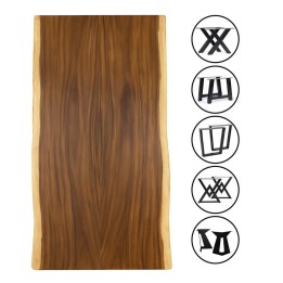 Plateau table massive en suar en bois, signature de la modernité co...