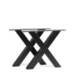 Pied 'X' S/2 en Bois Massif, Signature Contemporaine
