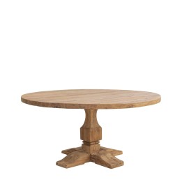 Table à manger ronde en teck avec style contemporain Cette table à ...