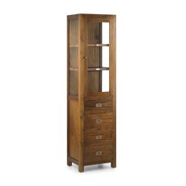 Vitrine en Bois de Mindi 4 Tirosirs 1 Porte