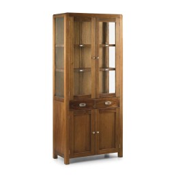 Vitrine contemporaine en bois avec 2 tiroirs et 2+2 portes.
