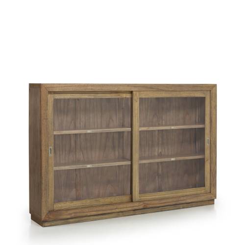 VITRINE MERAPI 2 PORTES COULISSANTES 2 ÉTAGÈRES