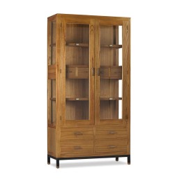 Vitrine en Bois 8 Tiroirs 2 Portes Contemporaine