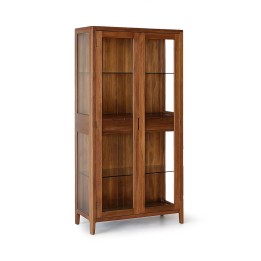 Vitrine en Bois 2 Tiros 2 Portes pour Salle à Manger