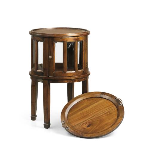 TABLE PORTE-LIQUEUR FLAMINGO RONDE AVEC PLATEAU