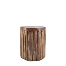 Table d'appoint en Teck et Rondins Verticaux pour Entrée
