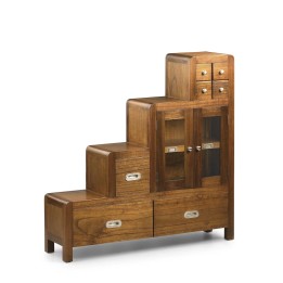Meuble escalier flash droit 4+3 tiroirs 2 portes en bois