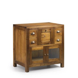 Meuble de Salle de Bains en Bois Massif pour Rangement.
