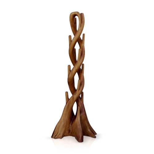 PORTEMANTEAU EN ACAJOU TRONC DOUBLE NATUREL